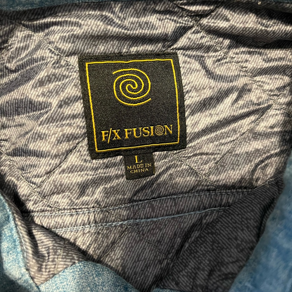 F/X Fusion Quilted Shirt Light Blue Jacket Men’s Size L - Picture 5 of 5